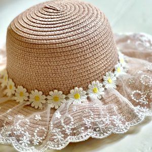 کلاه دخترانه حصیری بابونه