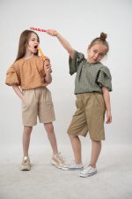 ست شومیز و شلوارک گل نسا