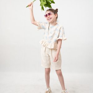 ست شومیز و شلوارک نیلی