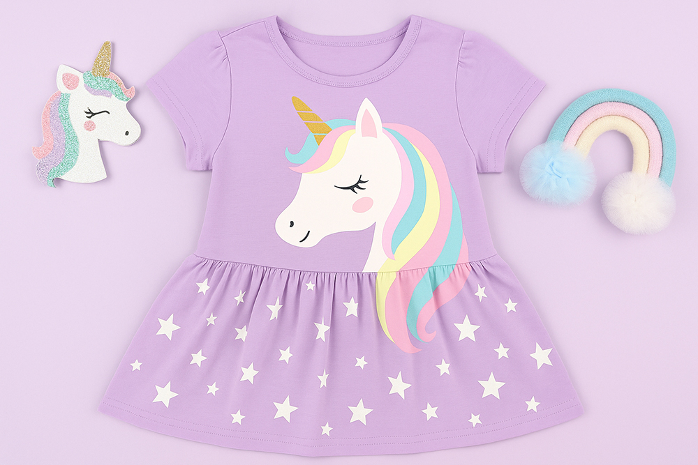 عکس لباس دخترانه با تم یونیکورن