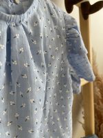 ست شومیز و شلوارک گل نسا آبی (2)