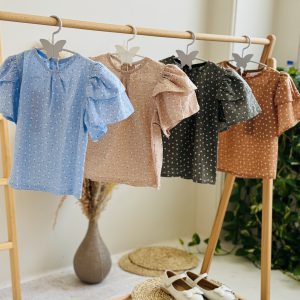 ست شومیز و شلوارک گل نسا آبی (5)