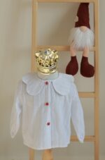 شومیز دخترانه سفید بلوت طرح یلدا