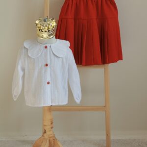 شومیز دخترانه سفید بلوت طرح یلدا