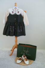 ست شومیز و سارافون گل خاتون سبز