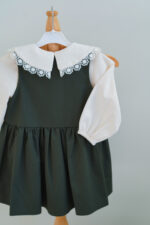 ست شومیز و سارافون گل خاتون سبز (2)