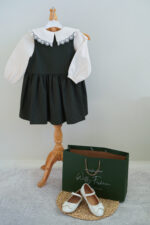 ست شومیز و سارافون گل خاتون سبز (3)