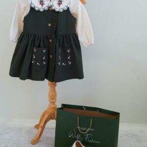 ست شومیز و سارافون گل خاتون سبز