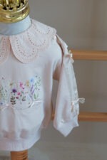 ست راحتی دخترانه پرند کرمی (5)