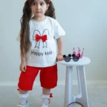 ست تیشرت و شلوارک دخترانه آوینا